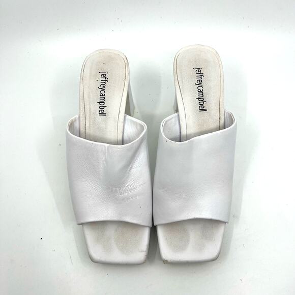JEFFREY CAMPBELL Caviar White Leather Platform Sandal Women's 7 US - Picture 5 of 10